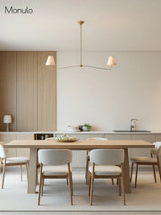 Fibura Linear Fabric Chandelier - Modern Brass Linear Chandelier
